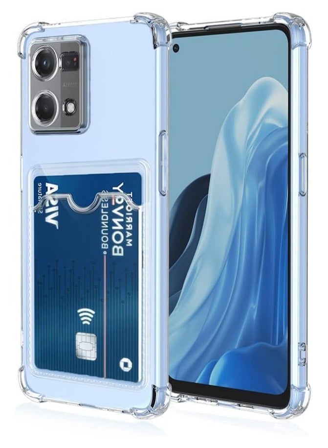 Wallet Phone Case Slim Fit Card Slot Transparent Case Protective Soft Shockproof Case with Card Holder For Oppo Reno 8 4G/Reno 7 4G  - Image 1