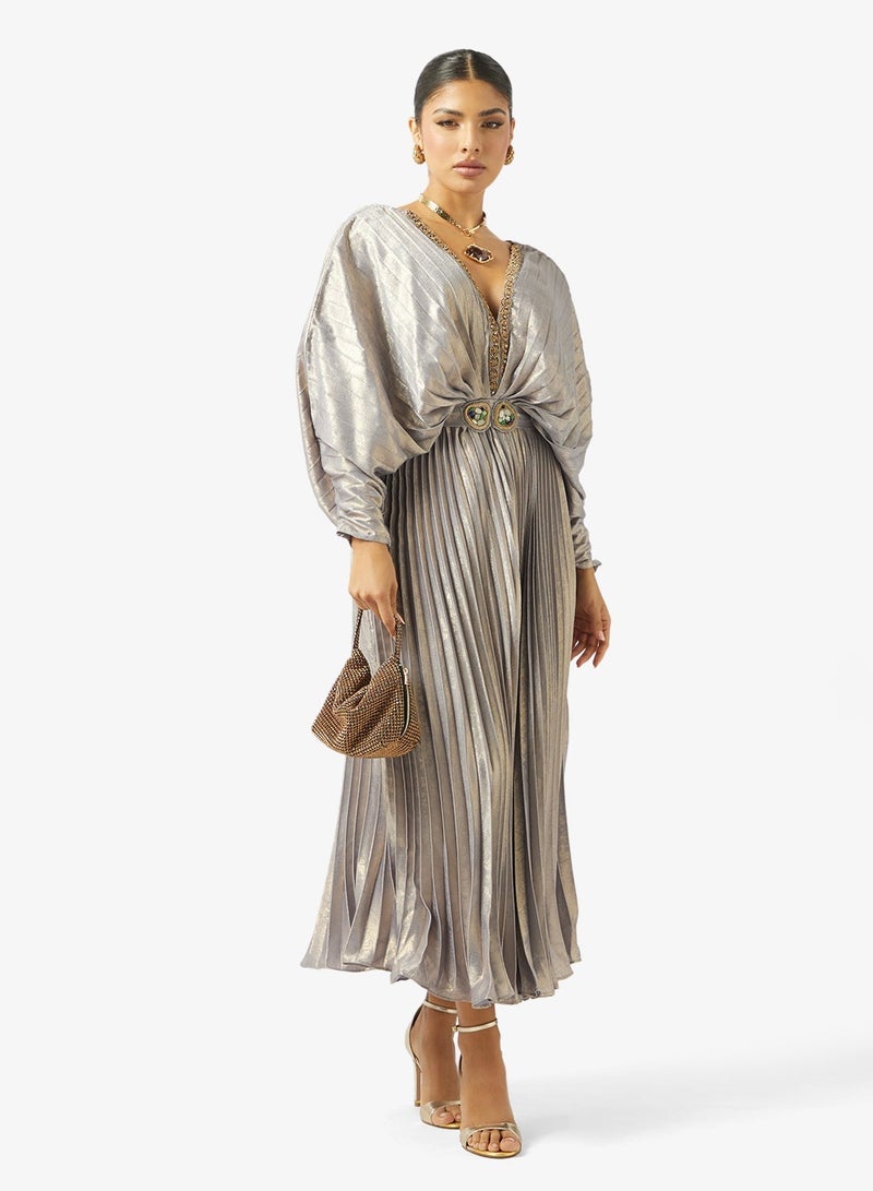 ثريدز باي اجوني فستان كيمونو مزين بالياقة - Image 1