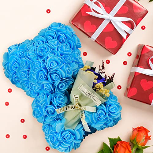 K KYMAKE Mothers Day Mom Gifts for Mom,Flowers Gifts for Women Girlfriend Wife Grandma Friends Sister Her,Artificial Flowers Teddy Bear with Bouquet,Greeting Card,Mother's Day Birthday Christmas - Image 2
