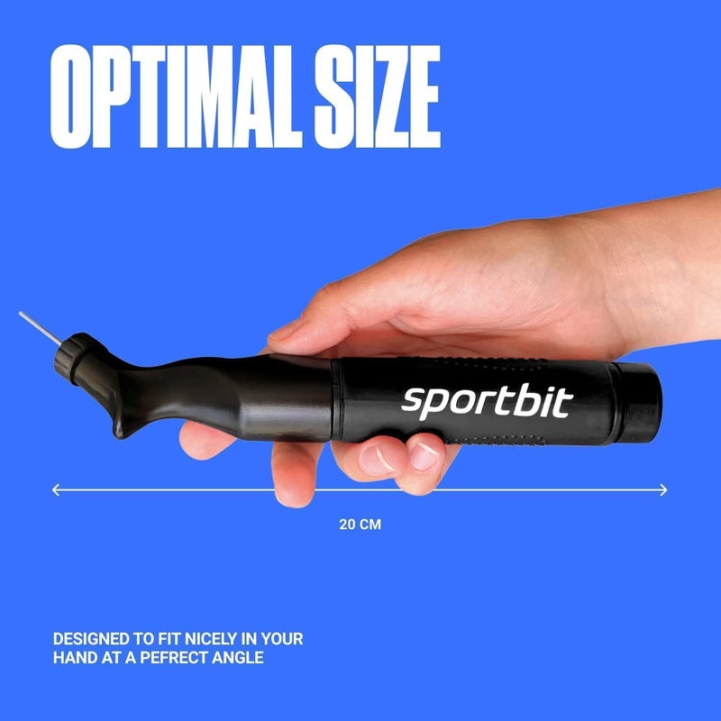 SPORTBIT Ball Pump for Sports Balls - Push & Pull Inflating System - Hand Pump for All Exercise Balls - Volleyball Pump, Basketball Inflator, Football & Soccer Ball Air Pump - Goes with 5 Needles Set - Image 4
