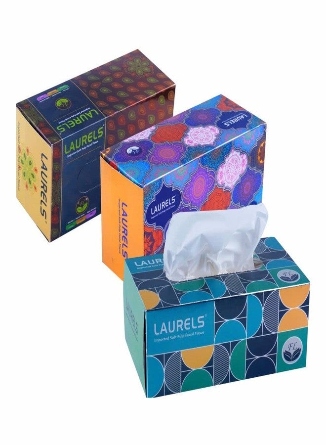 LAURELS® Swiszwipe Sponge Multipurpose Foam Wipes 1 Count (Pack of 3) with 3 Ply Facial Tissue Paper/Car Tissue Box 200 Pulls Per Box 1 Count (Pack of 3) - Image 2