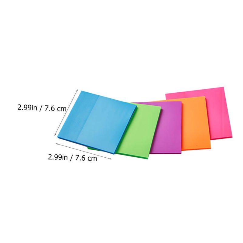 Transparent Self Stick Notepads 5Pcs Mixed Colors Reusable Reminder Notes for Home Office School - Image 3