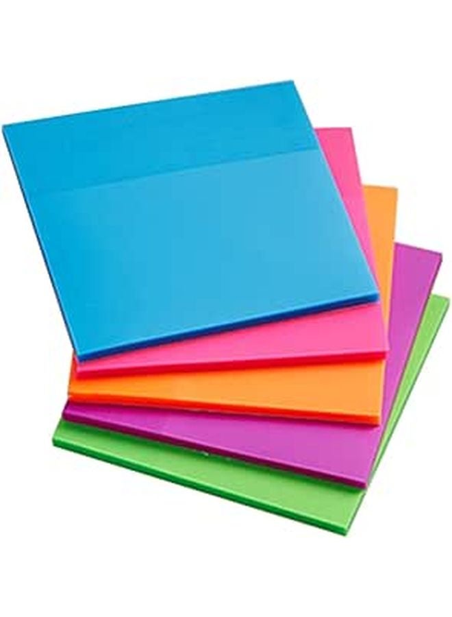 Transparent Self Stick Notepads 5Pcs Mixed Colors Reusable Reminder Notes for Home Office School - Image 1