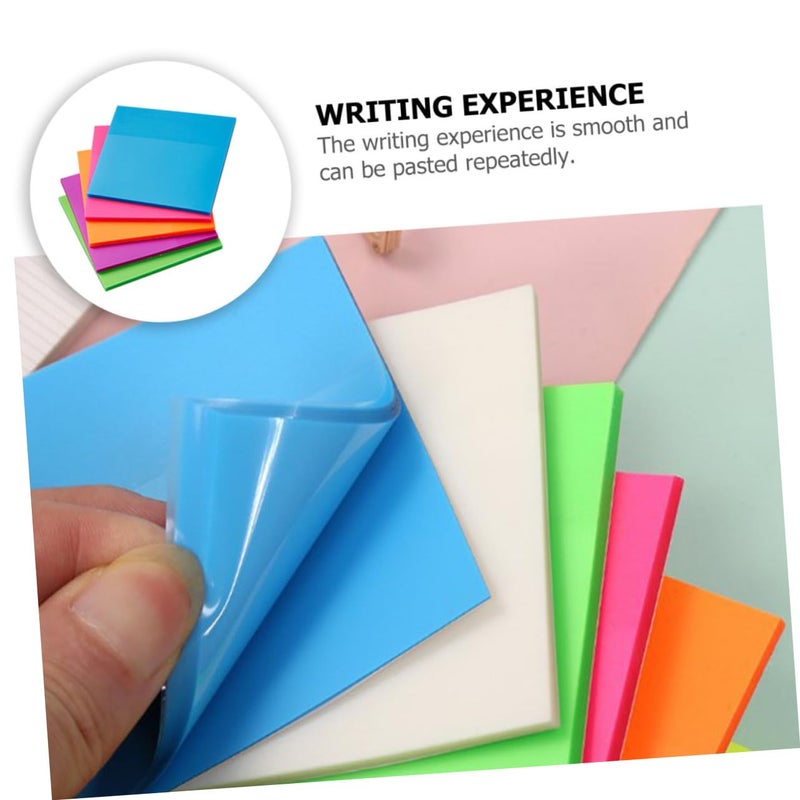 Transparent Self Stick Notepads 5Pcs Mixed Colors Reusable Reminder Notes for Home Office School - Image 4