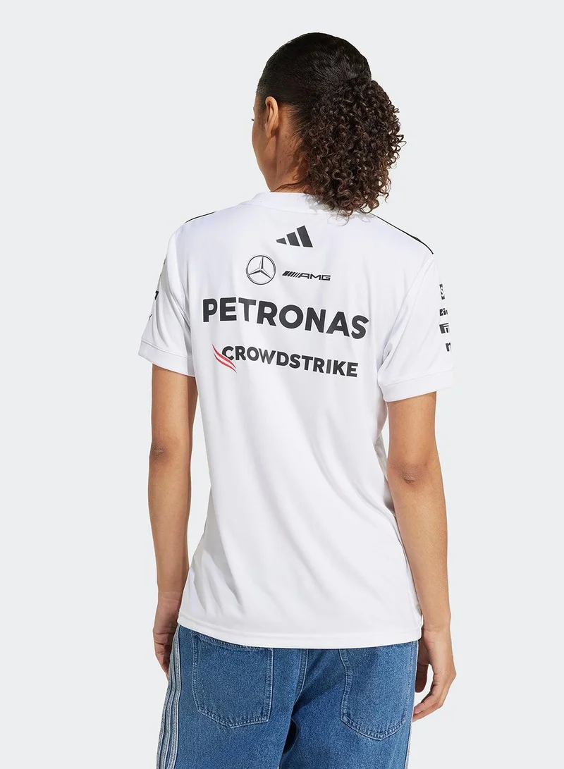 adidas جيرسي مير جيه إس واي دبليو آر أبيض بأكمام قصيرة للنساء