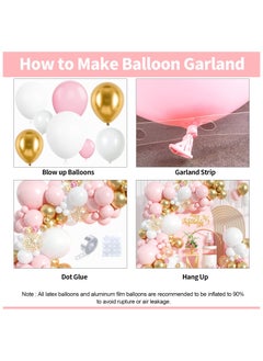 Pink and White Balloon Arch Kit, 121PCS Pink and Gold Balloon Garland Pastal Pink White Gold Confetti Balloons for Girls Birthday Baby Shower Wedding Bridal Shower Party Decorations - pzsku/ZE9A538B590947FD40F85Z/45/_/1732177158/a3488ff7-16d9-4f81-9efc-4437f06a814b