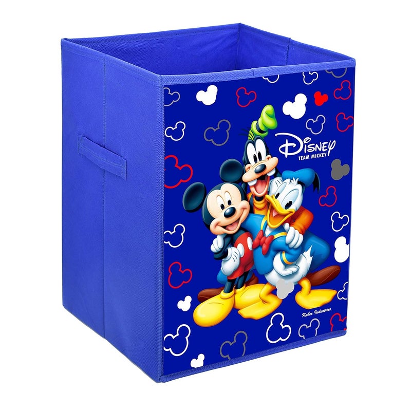 Kuber Industries Kuber Industries Disney Team Mickey Print Non Woven Fabric Foldable Laundry Organiser with Handles (Set of 2, Royal Blue)-KUBMART3450  - Image 5