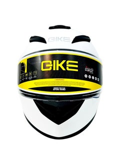 GIKE Full Face Helmet Motorcycle Helmet Safety Racing Helmet Endure Sport High-strength ABS Shell ECE Approved - White  - Image 1