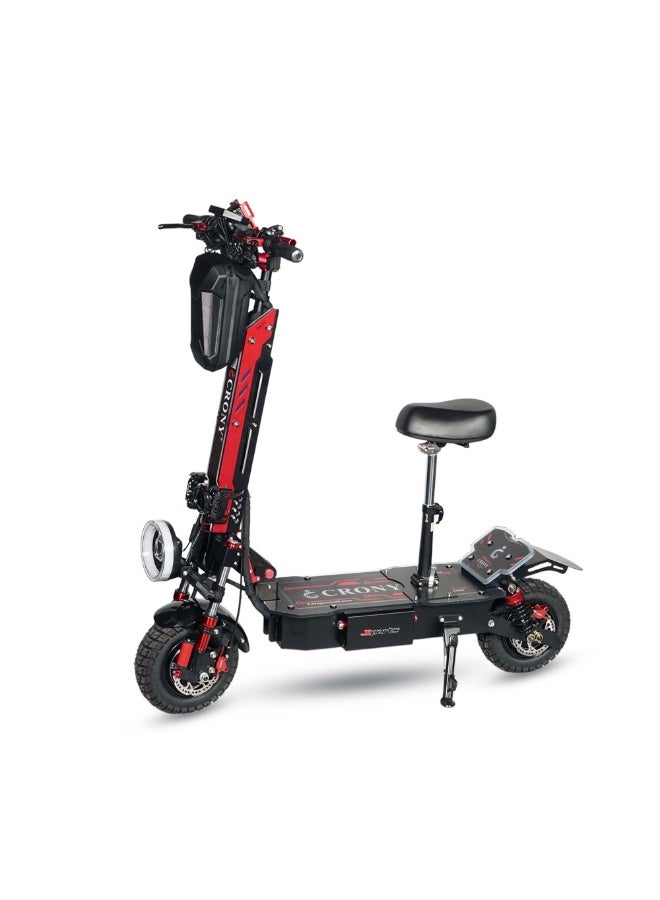 كروني سكوتر كهربائي Mk-11 بقوة 8000 واط، سرعة قصوى تصل إلى 99 كم/ساعة، مدى 55-80 كم ببطارية 60 فولت/28 أمبير/ساعة، نظام تعليق هيدروليكي مزدوج المحرك أمامي وخلفي، فرامل قرصية مزدوجة، إطارات 11 بوصة للطرق الوعرة، هيكل من سبائك الألومنيوم، إضاءة RGB، مكبر صوت بلوتوث، شاشة LCD كبيرة - أداء مثالي للقيادة في المناطق الحضرية والطرق الوعرة. - Image 1