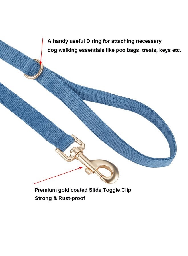 YUDOTE Corduroy Dog Leash 5 Ft Length for Small Medium Large Dogs (Dark Blue,Small) - Image 2