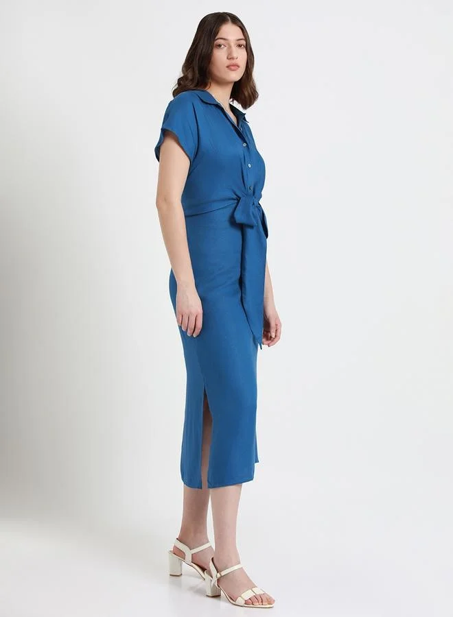 Dennis Lingo Knotted Shirtwaist Dress