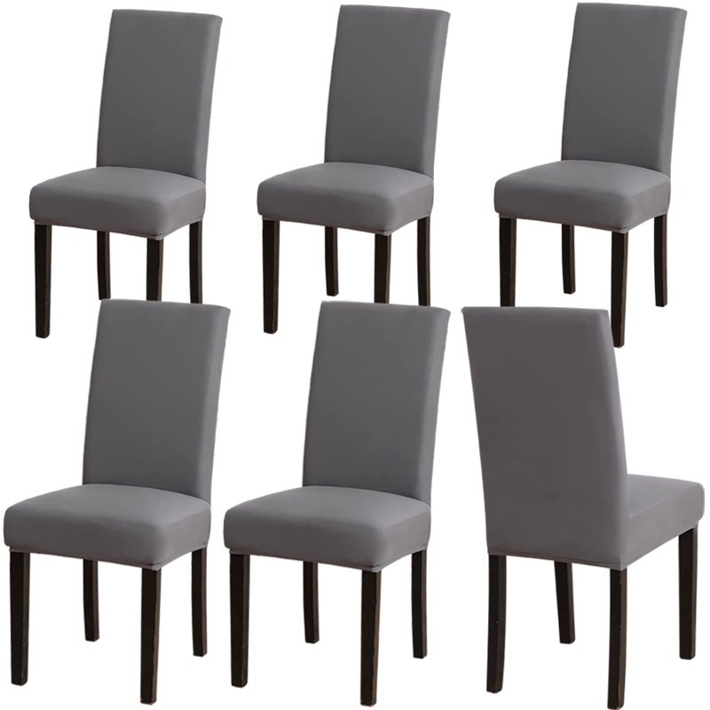Sufdari Chair Covers 6 GreyStretch Dining Chair Covers Spandex seat Covers for Dining ChairsElastic Washable Chair Protectors for Dining RoomHotelRestaurantBanquet 6 Grey