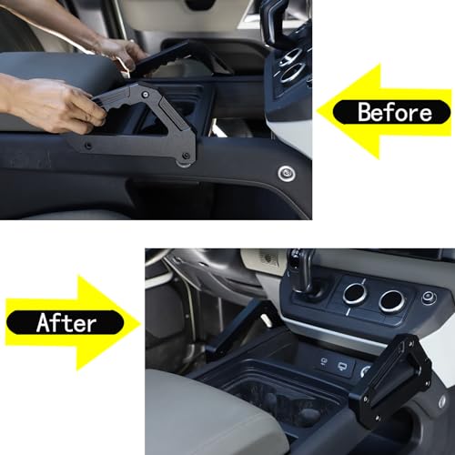 HIRUFAIT Grab Handles Compatible with Land Rover Defender 90 110 130 2020-2024, Aluminum Alloy Grab Handle Armrest for Center Console Both Side, Car Interior Safety Accessories 1 Pair - Image 4