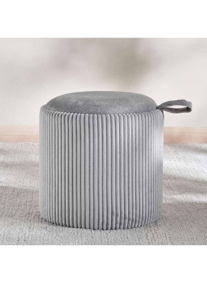 Pan Home Arianna Ribbed Pouf - Grey - Image 2