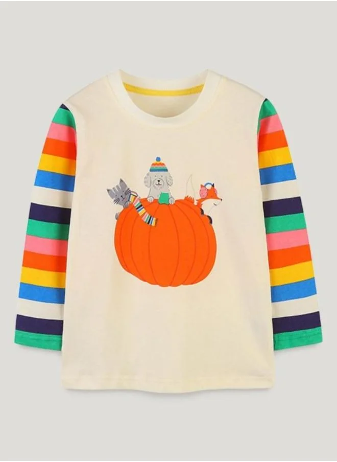 YUNIQEE Multi Printed Long Sleeve Crew Neck T-Shirt