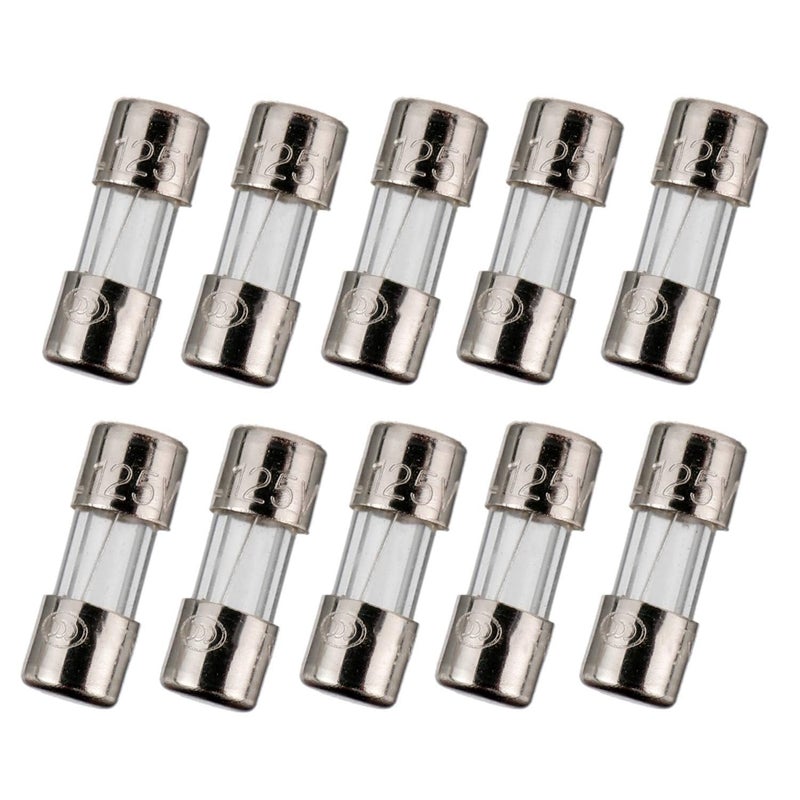 BOJACK F5AL125V 3.6x10 mm 5 A 125 V fuses 0.141x0.393 Inch 5 amp 125 Volt Fast Blow Glass Fuses (Pack of 10) - Image 1