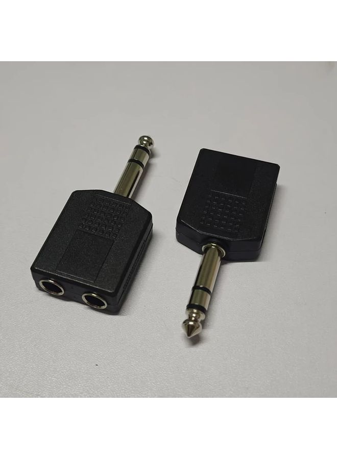 6.5mm One For Two Stereo Headphone Jack Adapter Dual Channel Polished PP Material - Image 2