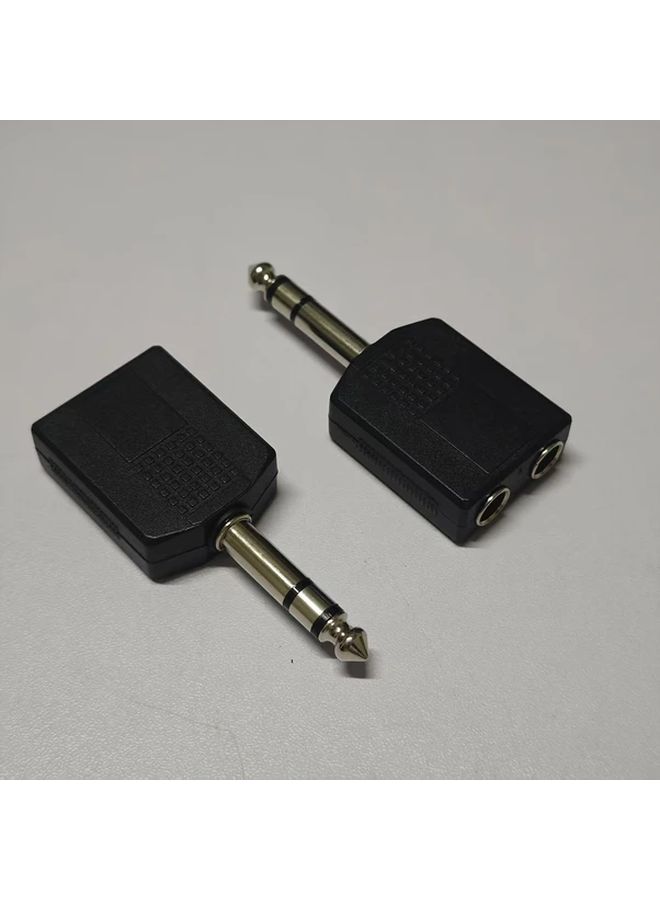 6.5mm One For Two Stereo Headphone Jack Adapter Dual Channel Polished PP Material - Image 4
