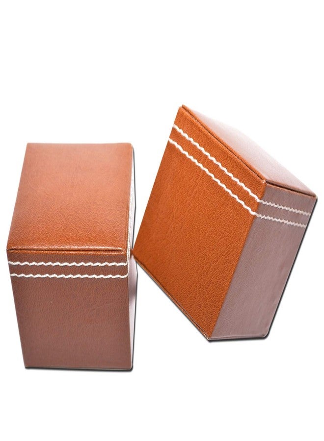 LRS Premium Leather Finish Paper Weight - Office Desk Accessory - 2x2x2.1 inch Cube shape (TAN - Pack of 2) - Image 4