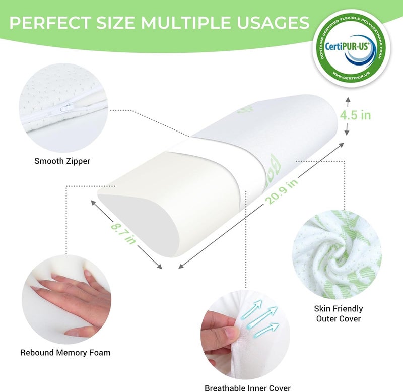 INFANZIA Cervical Memory Foam Neck Pillow, Contour Support Pillow for Neck Pain Relief, Drop-Shaped Neck Roll Pillow, Ergonomic Bed Pillow for Sleeping, Orthopedic Cervical Pillow for Back - Image 1