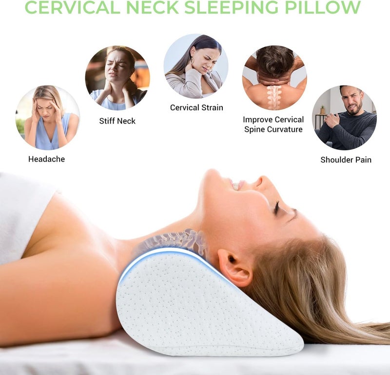 INFANZIA Cervical Memory Foam Neck Pillow, Contour Support Pillow for Neck Pain Relief, Drop-Shaped Neck Roll Pillow, Ergonomic Bed Pillow for Sleeping, Orthopedic Cervical Pillow for Back - Image 2