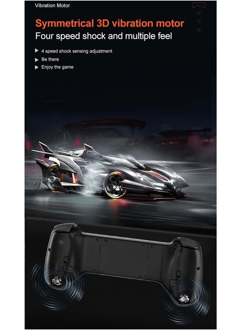 Professional Stretch Gamepad Gamwing Cooling Gamepad Bluetooth Gaming Controller compatible with Android iOS PC Switch with Hall Joysticks Precidion Trigger Vibration Motor