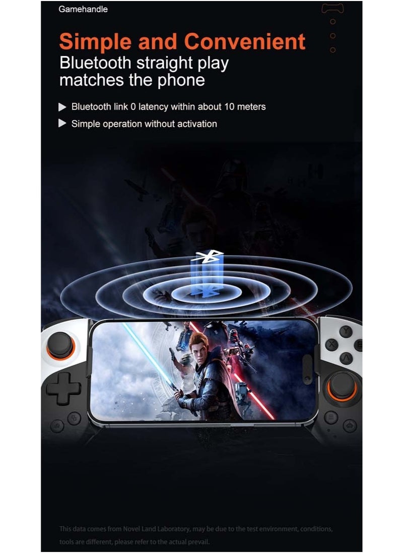 Professional Stretch Gamepad Gamwing Cooling Gamepad Bluetooth Gaming Controller compatible with Android iOS PC Switch with Hall Joysticks Precidion Trigger Vibration Motor