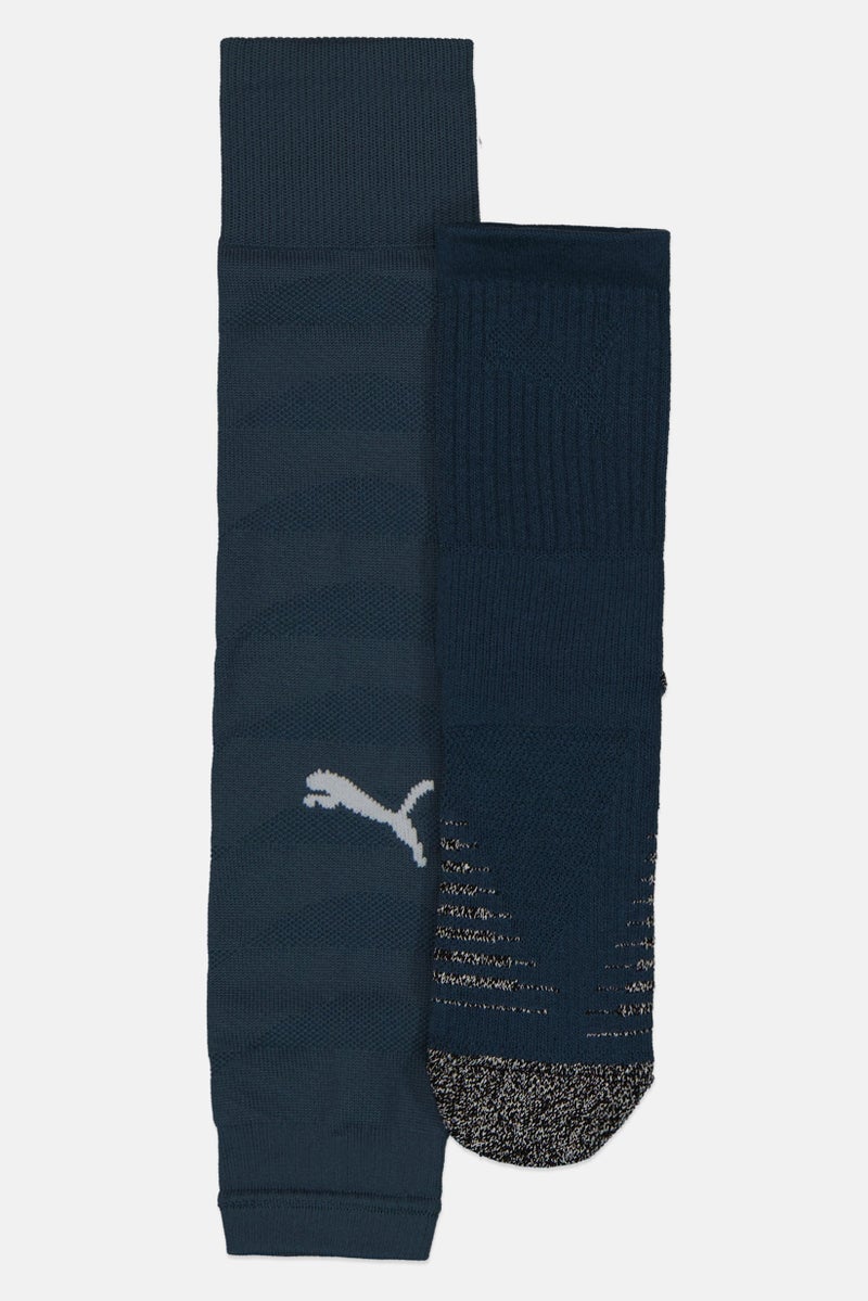 PUMA Men 2 Pairs Brand Logo Football Crew Socks, Slate Blue - Image 4