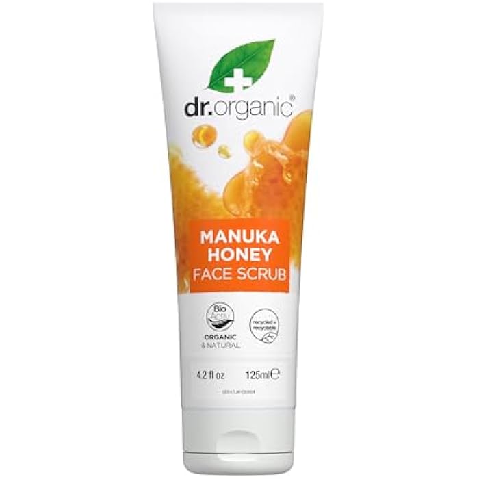 dr.organic Dr. Organic Manuka Honey Face Scrub | Deep Cleansing and Exfoliating for Dry Skin, Removes Impurities and Excess Oil, Moisturizing, Certified Organic, Paraben & SLS-Free, Natural, 125 mL / 5 fl oz - Image 1