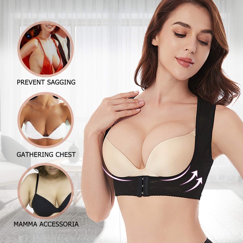 Werena Women Posture Corrector Back Brace Support Bra Strap Shaper Vest Sleeveless Shapewear Tops(#11 X-strap Black Top-2, Small) - Image 2