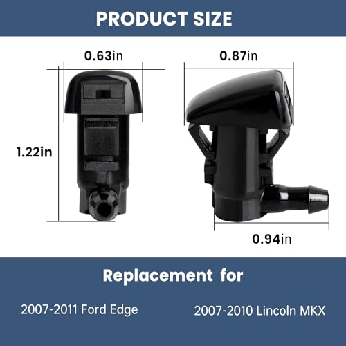 Belleone 2 Front Windshield Washer Nozzle Kit fit for 2007-2011 Ford Edge, 2007-2010 Lincoln MKX Base Sport Premium Sport, Replacement for 7T4Z-17603-A - Image 2