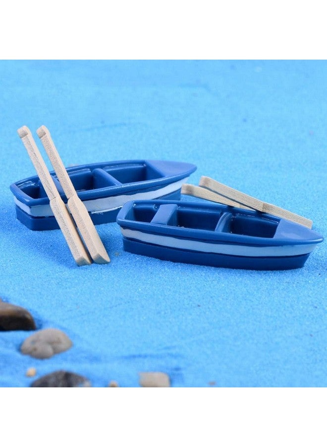 Moira Pack of 3 Miniature Boat Toys Resin Doll House Accessories, Showpieces, Fairy Garden DIY, Terrariums - Image 2