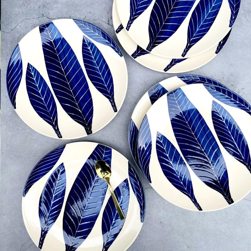VolCraft Ceramic Quarter Dinner Side Plates (7 Inch, Set of 6, Microwave Safe) - Ceramic Plates for Dinner Serving Plates Starter Snacks Plates - Image 1