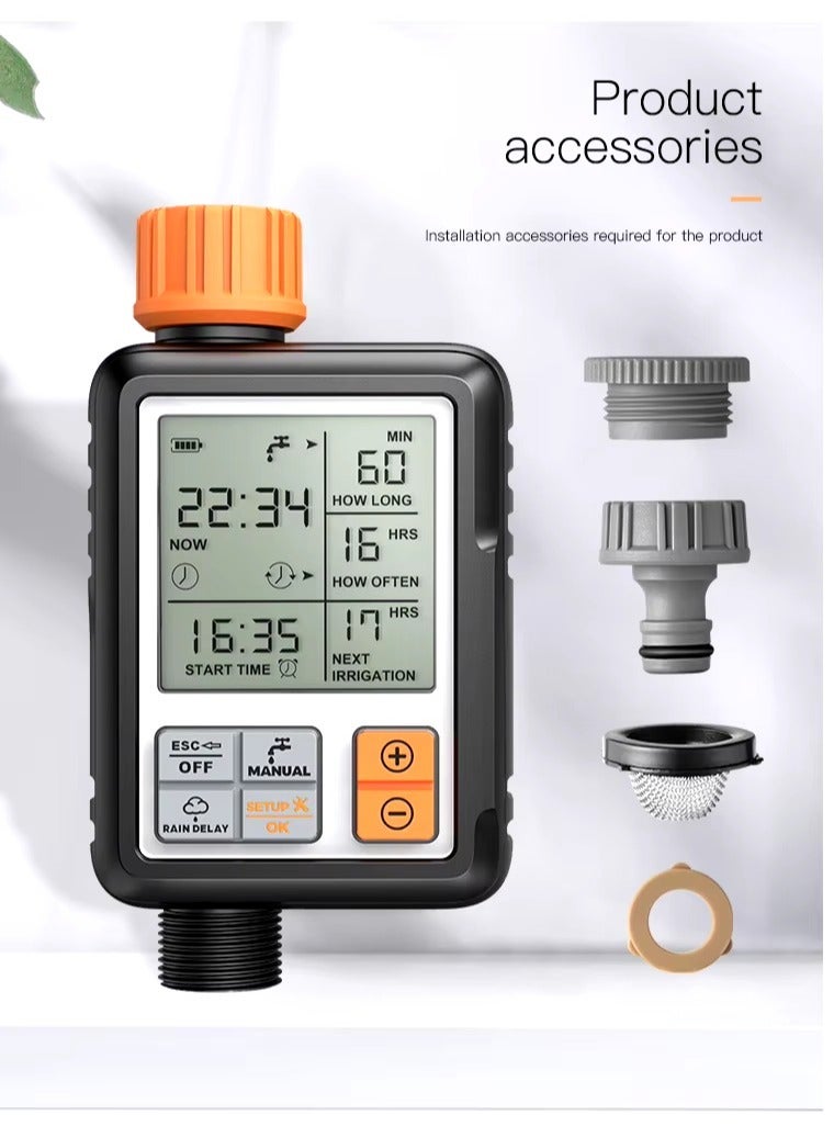 PRIMO PLUS Large Screen Automatic Watering Timer Black/Orange - Image 4