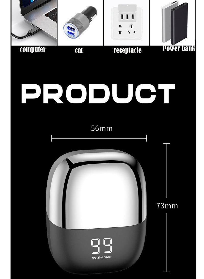 Generic Portable mini waterproof electric shaver 5.6*7.3cm  argent  - Image 5