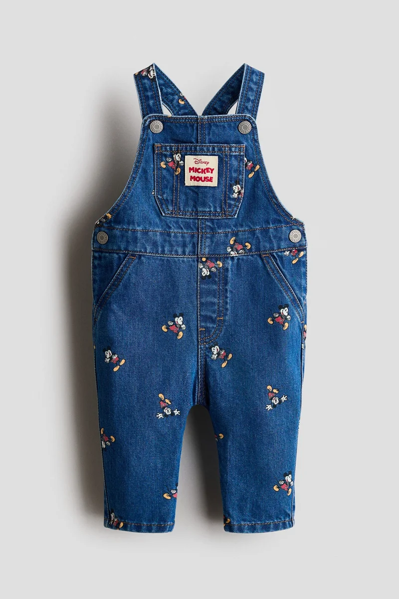 H&M Printed denim dungarees
