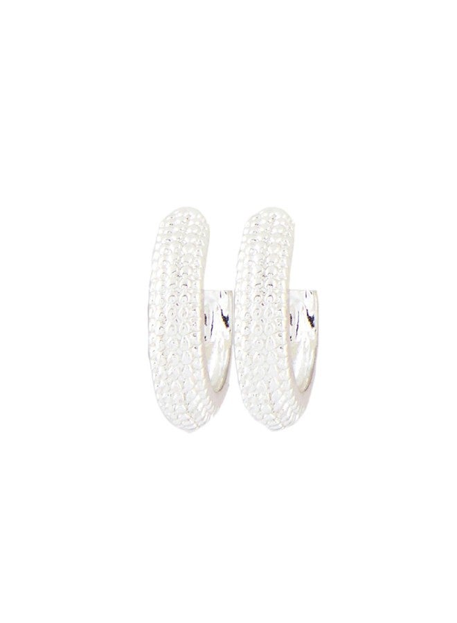 Ami Silver Tone Classy Contemporary Semi Hoop Earring For Women-ZPFK20803 - Image 1