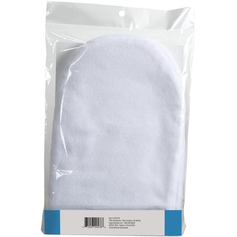 ForPro Professional Collection Thermal Mitts for Paraffin Heat Therapy Spa Treatments, Insulates and Retains Heat, Fits All Hand Sizes, White, One-Pair - Image 4