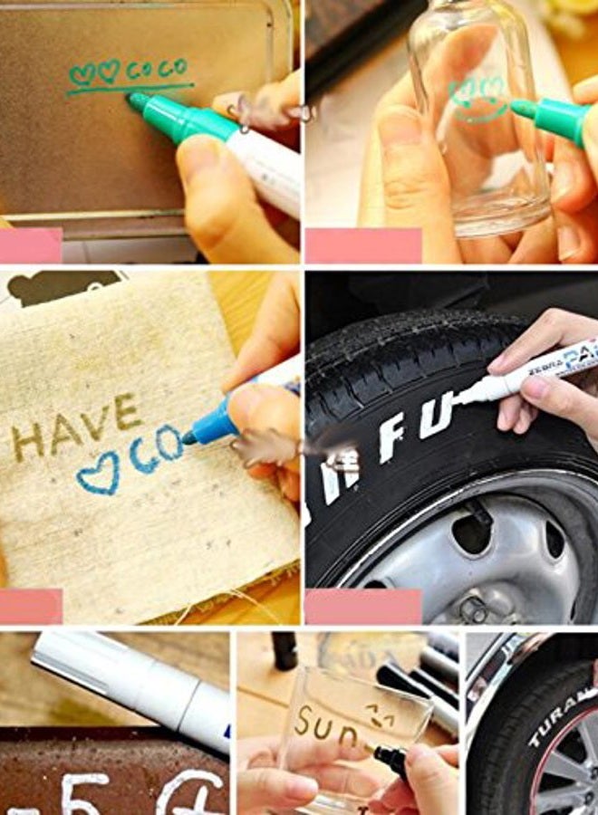 BEMLP 12 Colors Permanent Marker Pen Colorful Waterproof Metal Oilly Fill Paint For School DIY Tyre Tire Tread CD Metal Paint Markers Tire pen - Image 5