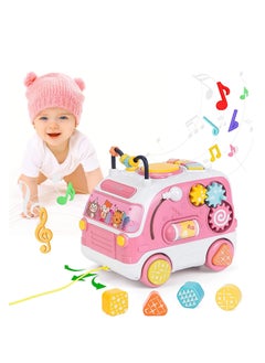 Generic Baby Toys 12 18 Months Baby Musical Toys, Multifunctional Musical Bus Toy, Educational Baby Toys with Shape Matching, Piano Keyboard, Sound  Light, Musical Toys for Girls Gifts  - Image 1
