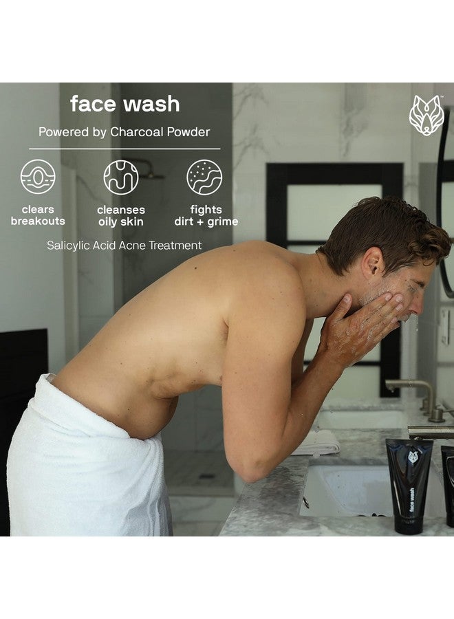Black Wolf Charcoal Powder Face And Body Wash Bundle For Oily Skin, Deep Clean- 2Pc Bundle- Charcoal Powder And Salicylic Acid Reduce Acne Breakouts And Cleanse Your Skin- Gift Set For Men - Image 2