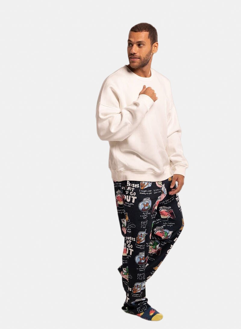 In Your Shoe Black Don't Go Out Fluffy Pyjama Pants - Image 4