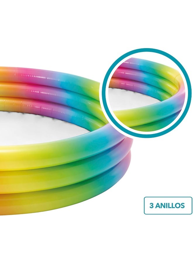 Intex Rainbow Ombre Pool for Babies with Bright, Colorful Shapes and Size 1.47m X 33cm - Image 3