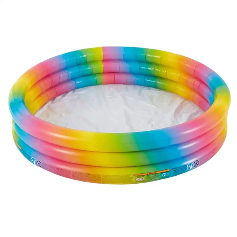Intex Rainbow Ombre Pool for Babies with Bright, Colorful Shapes and Size 1.47m X 33cm - Image 1