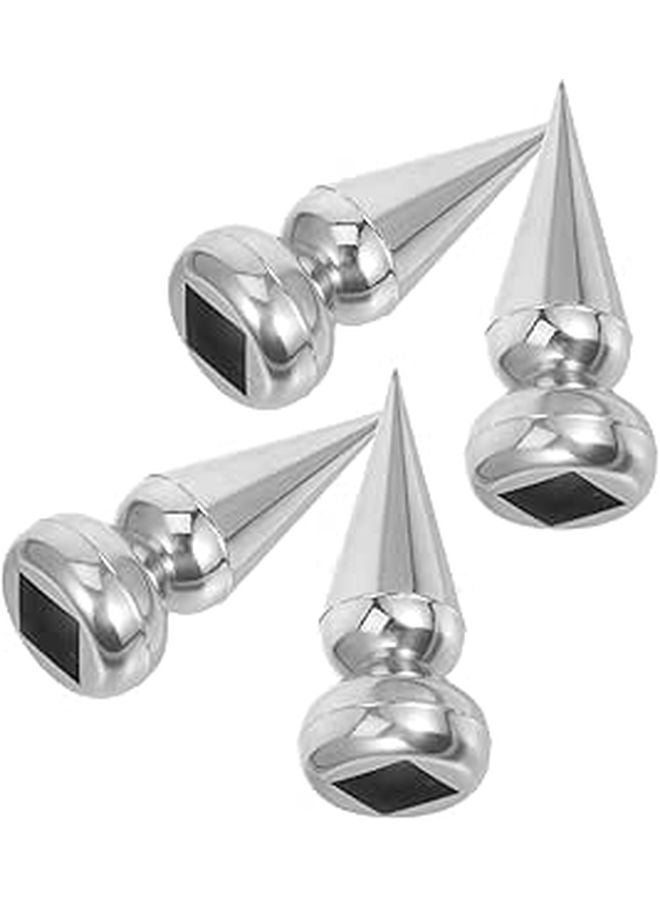 Stainless Steel 19mm Cone Fence Post Caps 4 Pack Anti Climb Garden Gate Protection - Image 1