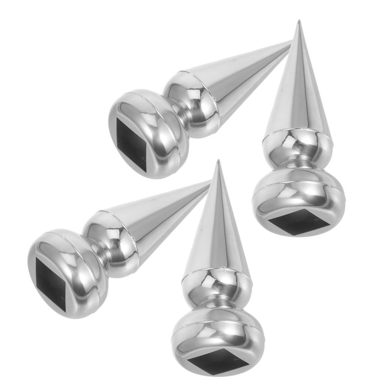 Stainless Steel 19mm Cone Fence Post Caps 4 Pack Anti Climb Garden Gate Protection - Image 2
