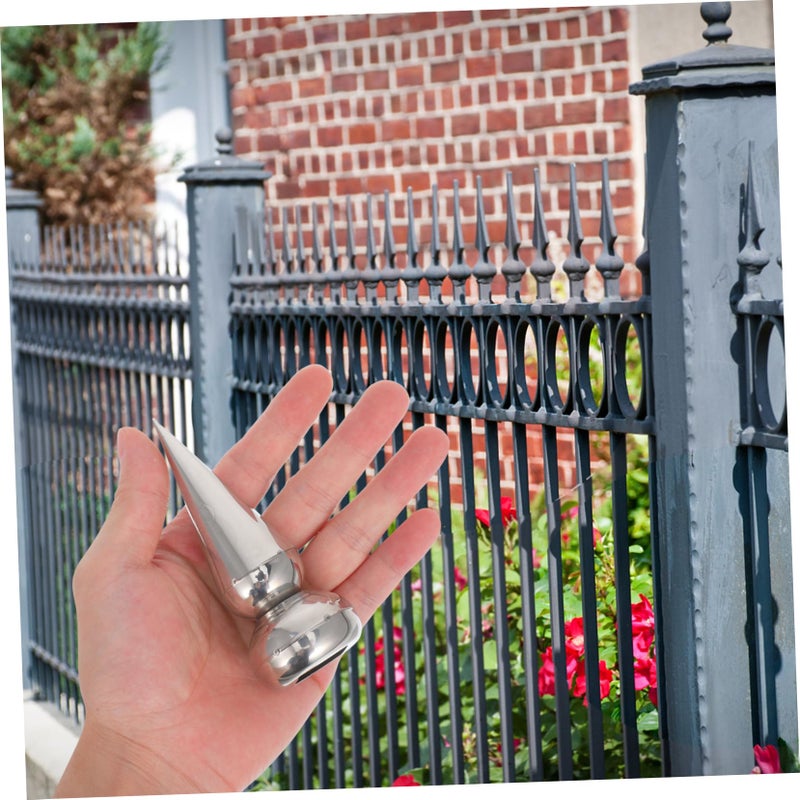 Stainless Steel 19mm Cone Fence Post Caps 4 Pack Anti Climb Garden Gate Protection - Image 5