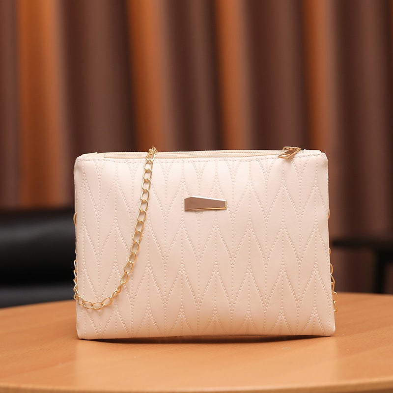 Bag Women Bags Chain Embroidered Small Square Bag Ladies Casual Shoulder Messenger Bag - Image 1