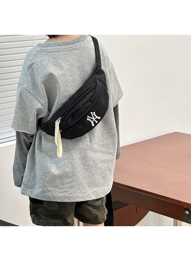 Fashion Children's Crossbody Bag Casual Mini Chest Bag 2024 Boys Handsome Small Satchel Coin Purse Waist Bag-Color:Black  - Image 5