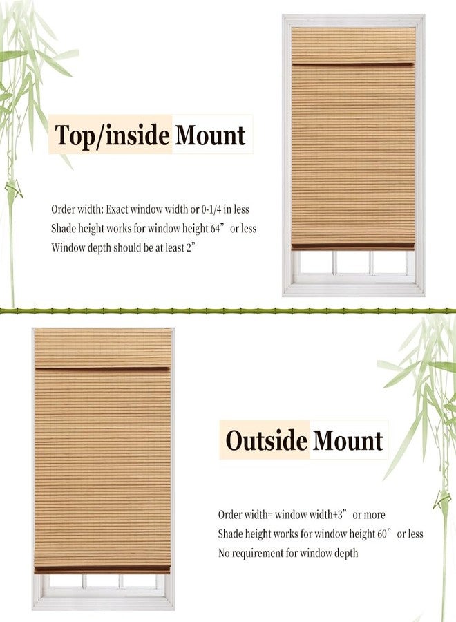 LUCKUP Cordless Bamboo Roman Blinds Shades for Indoor Windows-Blackout Room Darkening Roman Blinds with 6" Valance Cover Enhanced Privacy, 38" W x 64" H - Image 5